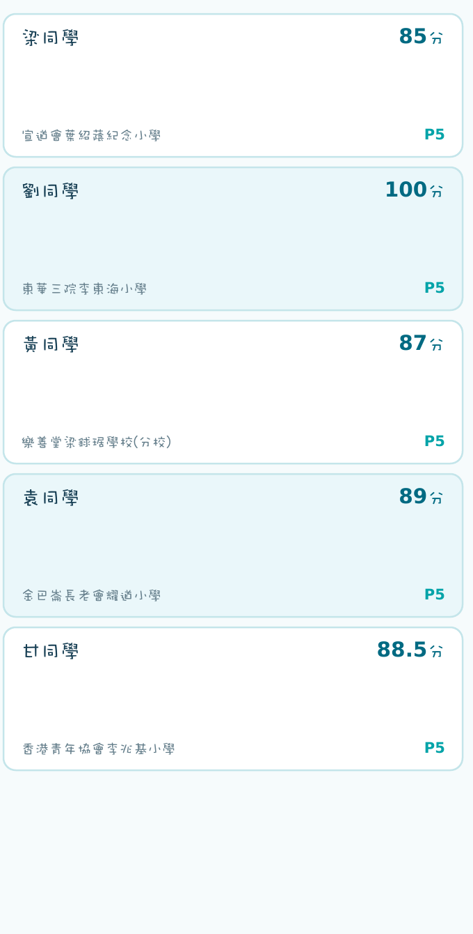 文惠研習中心25-26學年學生數學佳績第2頁,右欄
